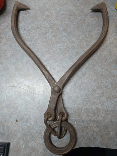 Large vintage steel logger log - logger,
