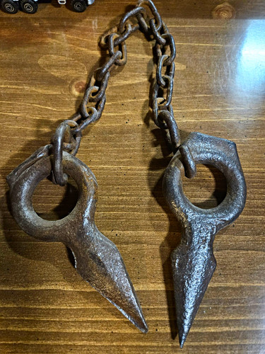 Vintage log dogs - dogs, used